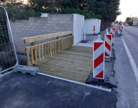 Réalisation d'une demi-passerelle