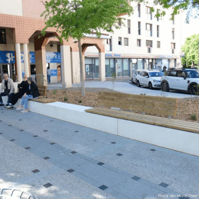 Réalisation - Assise en bois sur bancs béton (2)