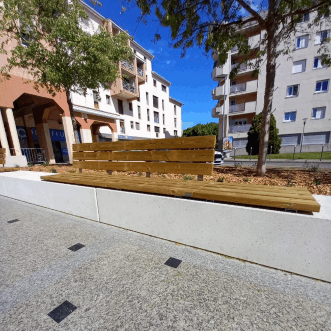 Réalisation - Assise en bois sur bancs béton (4)